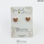 Gold Plated Champagne & White Cubic Zircon Stones Earrings