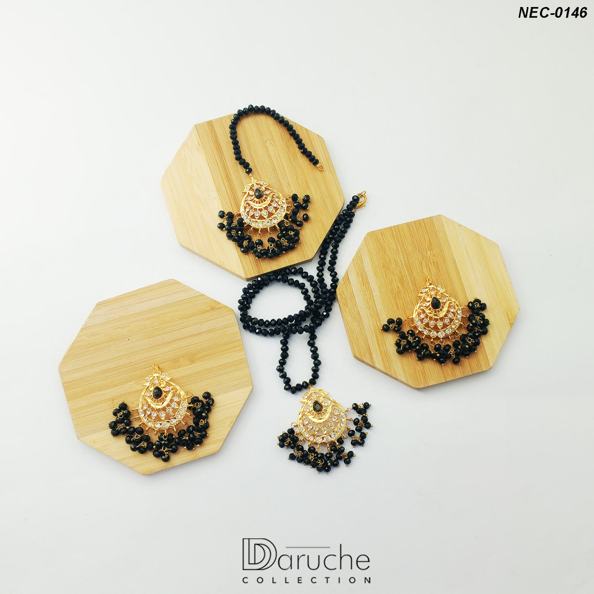 Gold Plated Zircon & Pearl Necklace Set