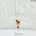 Gold Plated Ruby Zircon Stone Necklace Set