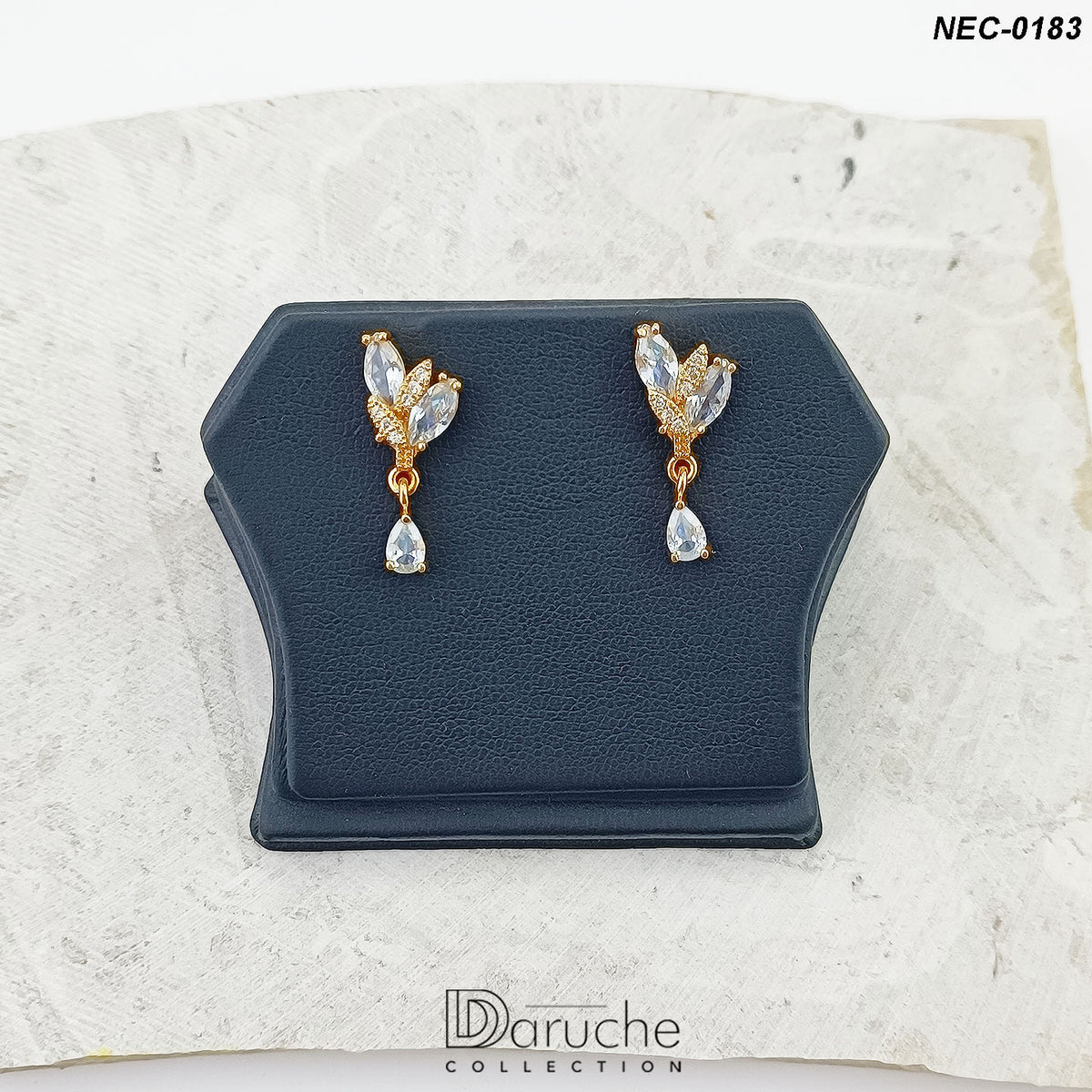 Gold Plated White Zircon Stone Necklace Set