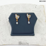 Gold Plated White Zircon Stone Necklace Set