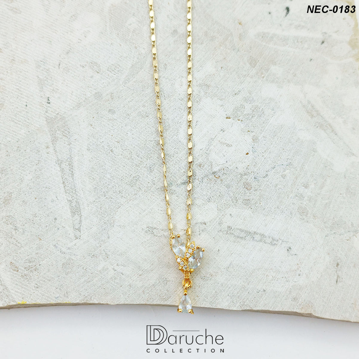 Gold Plated White Zircon Stone Necklace Set