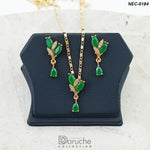 Gold Plated Green Zircon Stone Necklace Set
