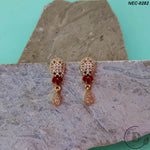 Gold Plated Ruby & White Zircon Stone Necklace Set