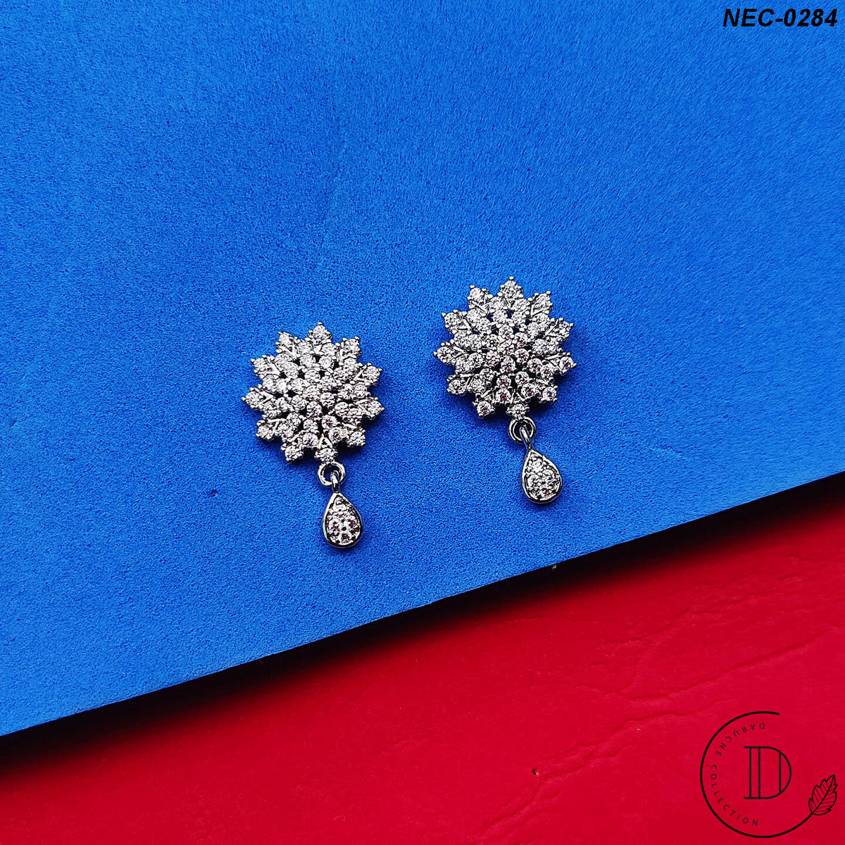 Silver Plated Zircon Stone Necklace Set