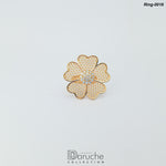 Gold Plated Zircon Stone Flower Ring