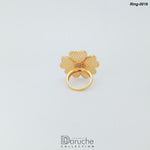 Gold Plated Zircon Stone Flower Ring