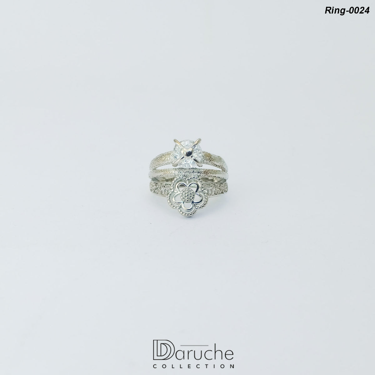 Silver Plated Zircon Stone Ring