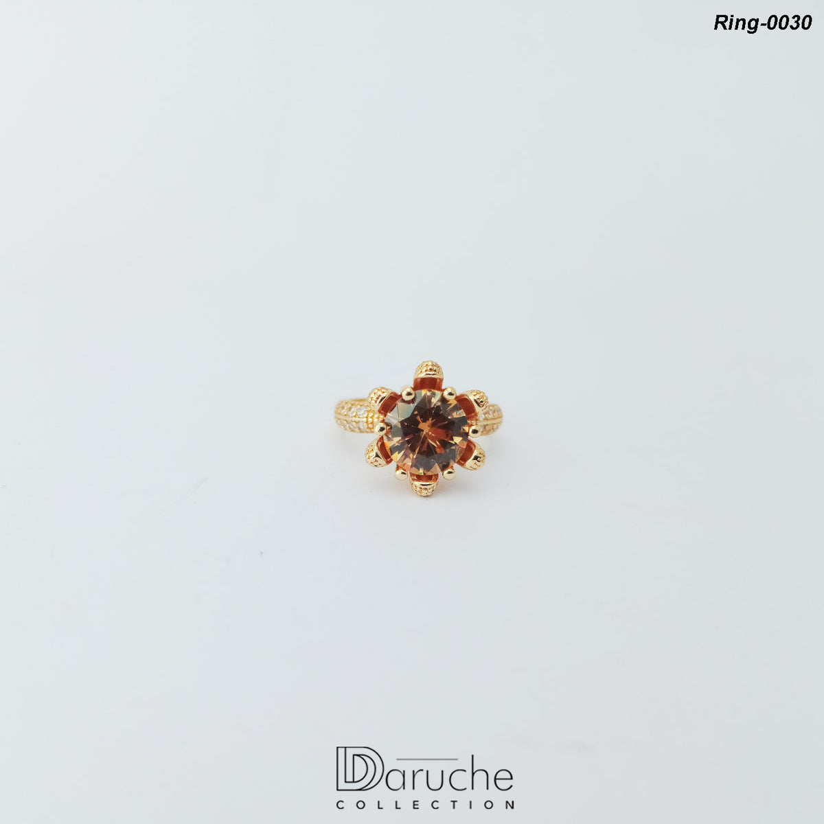 Gold Plated Cubic Zircon Stone Ring