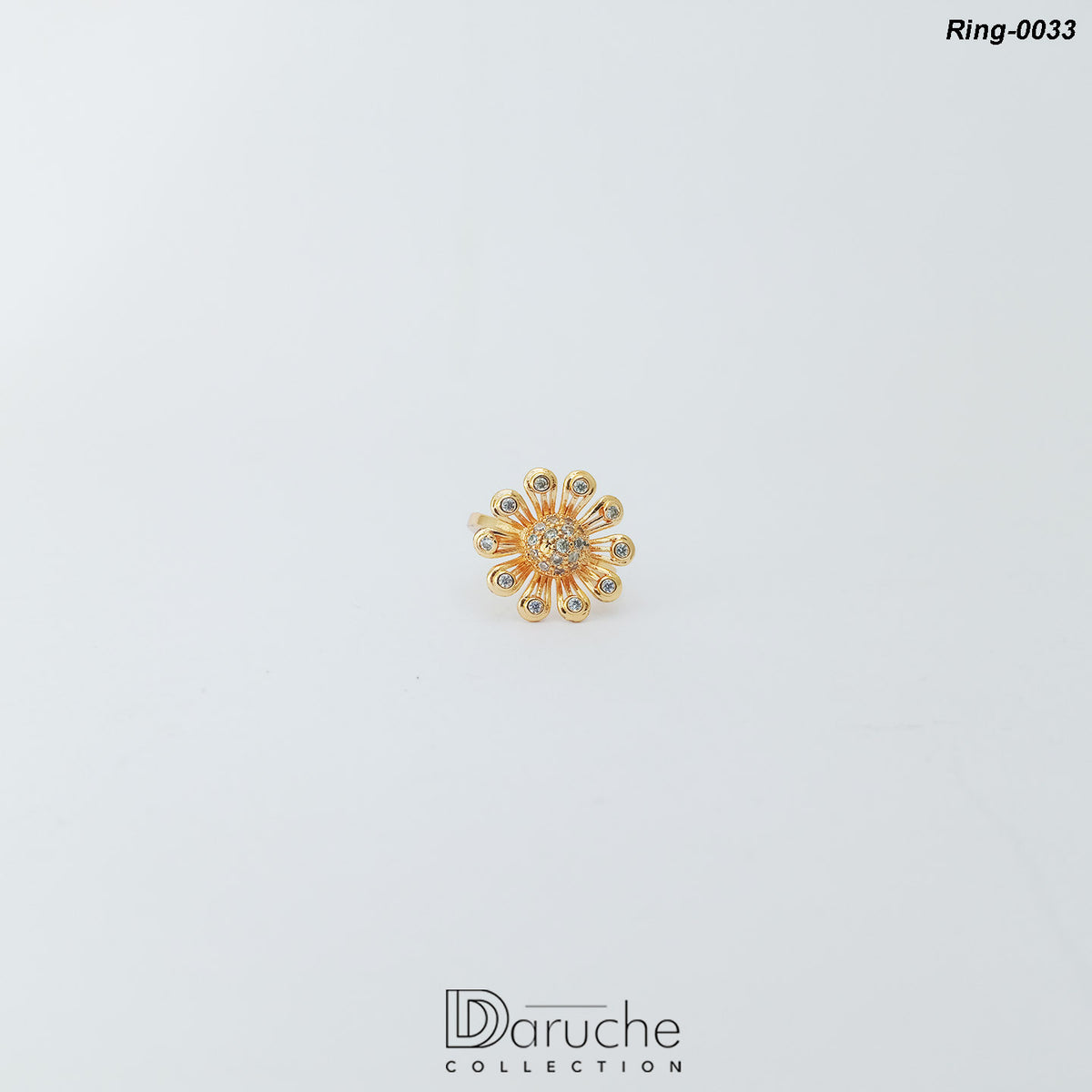 Gold Plated Cubic Zircon Stone Ring