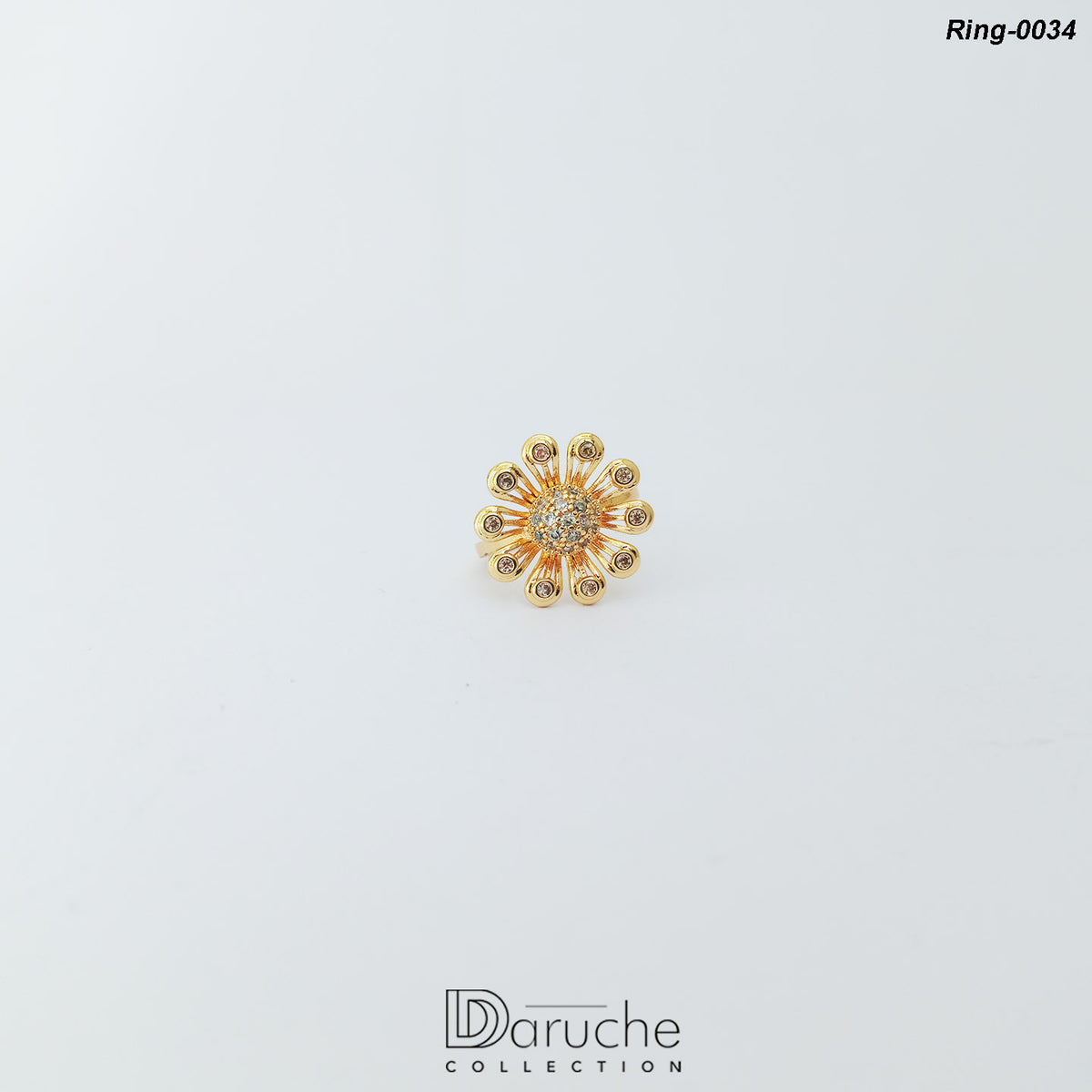 Flower Zircon Stone Ring