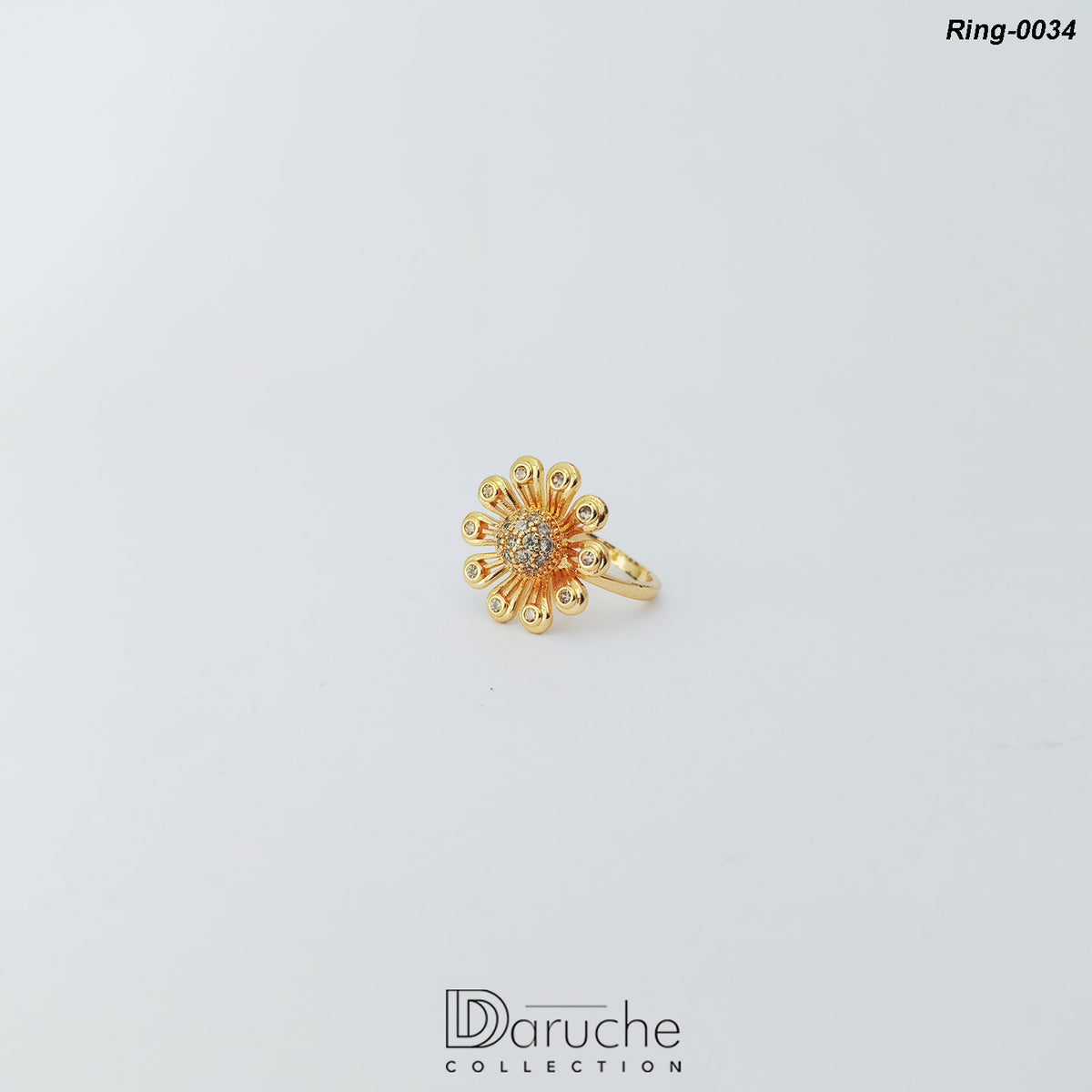 Gold Plated Cubic Zircon Stone Ring