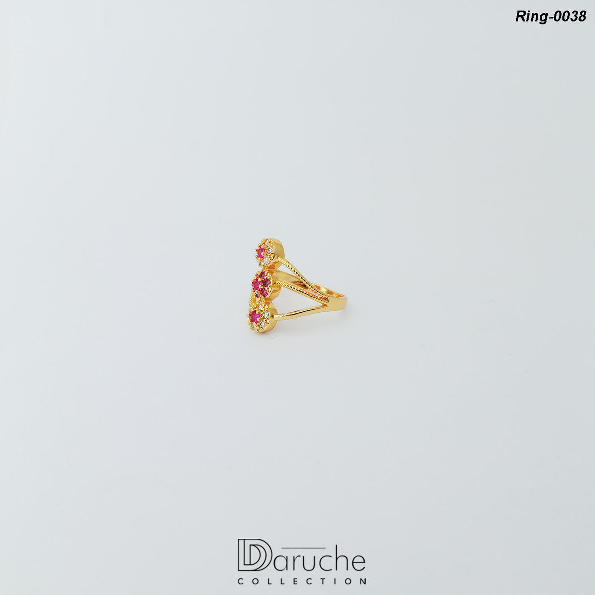 Gold Plated Purple Cubic Zircon Stone Ring