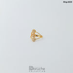Gold Plated Champagne Cubic Zircon Stone Ring