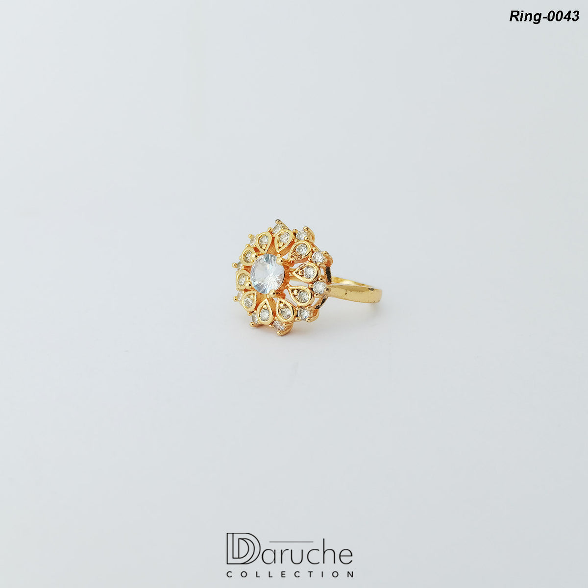 Gold Plated Cubic Zircon Stone Ring