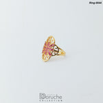 Gold Plated Purple Cubic Zircon Stone Ring