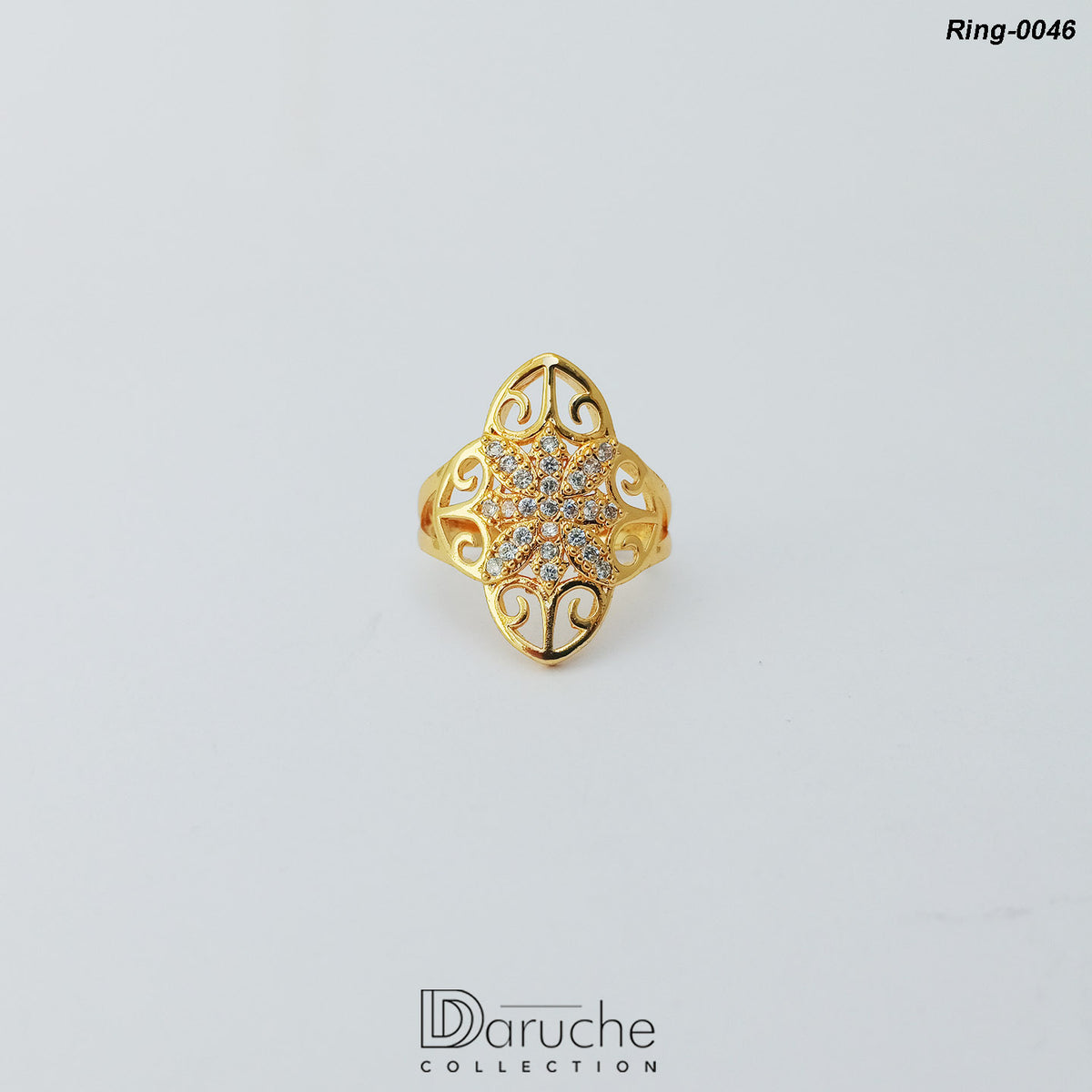 Gold Plated Silver Cubic Zircon Stone Ring