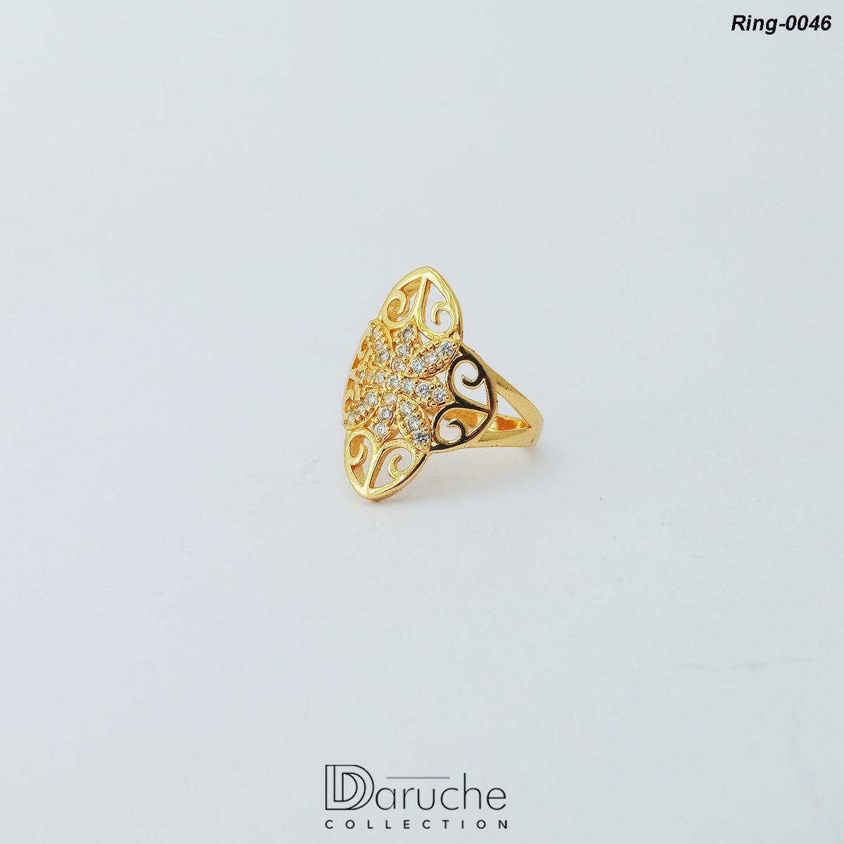 Gold Plated Silver Cubic Zircon Stone Ring