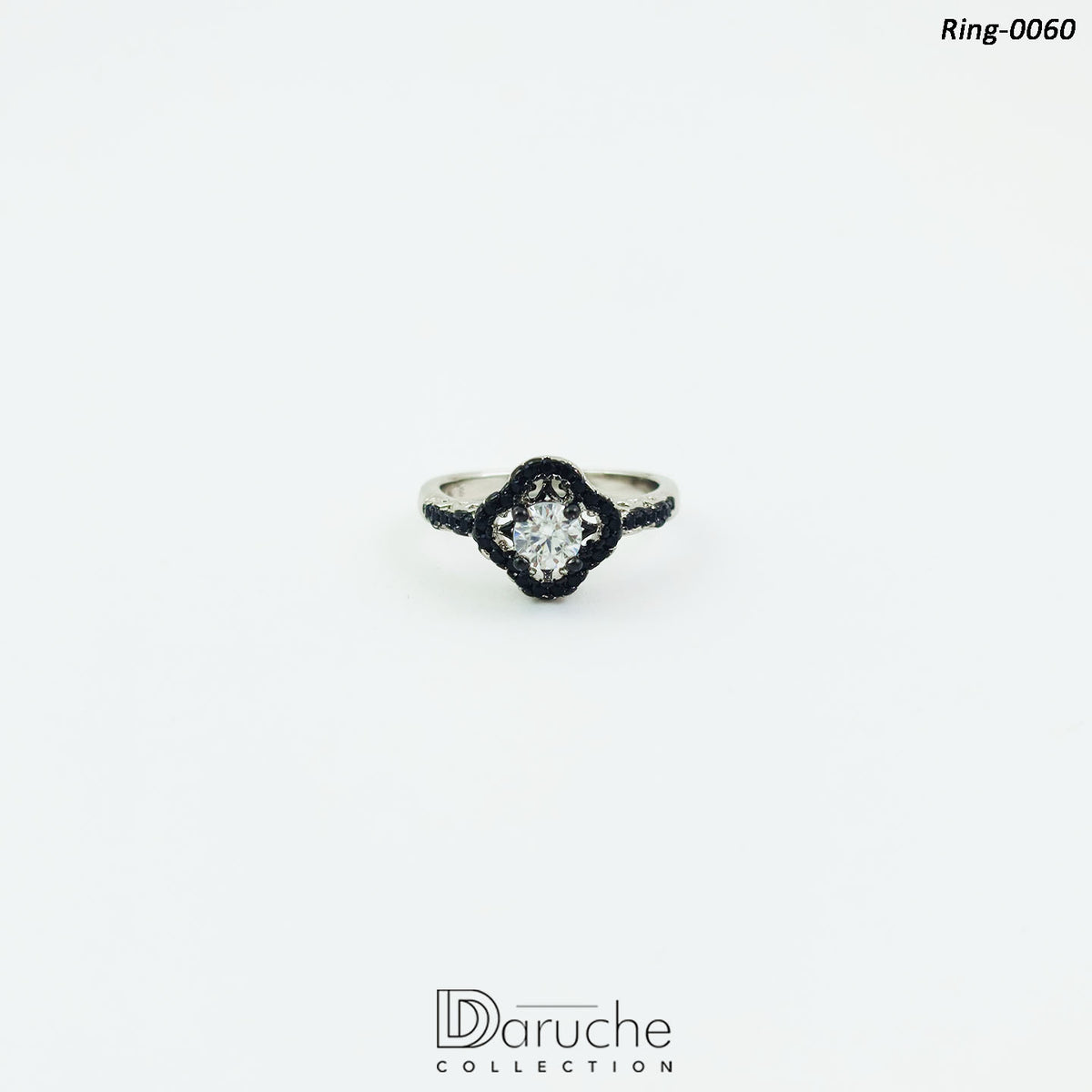 Diamond Cut Black Zircon Ring