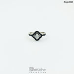 Diamond Cut Black Zircon Ring