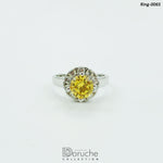Yellow American Diamond Adjustable Ring