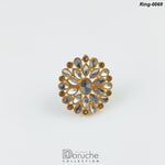 Floral Kundan Adjustable Ring