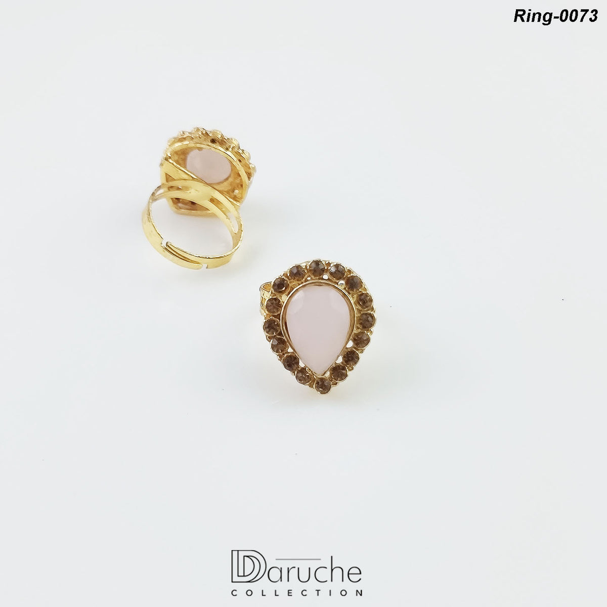 Leaf Pink Adjustable Ring