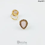 Leaf Pink Adjustable Ring