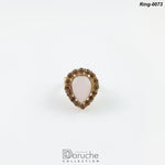 Leaf Pink Adjustable Ring