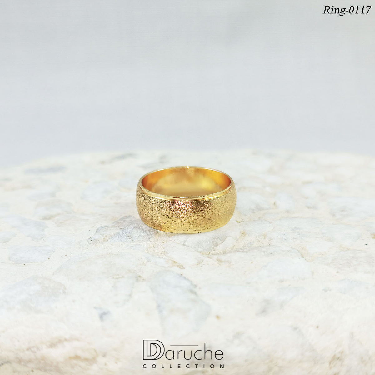 Gold Plated Textured Finger Ring