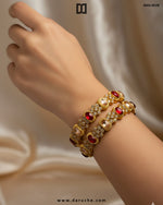 Royal Gemstone Gold Bangle Set