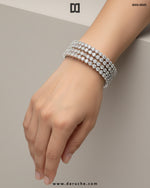 Eclat Silver Zircon Bangle Set