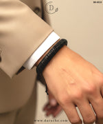 Vintage Black Braided Leather Bracelet