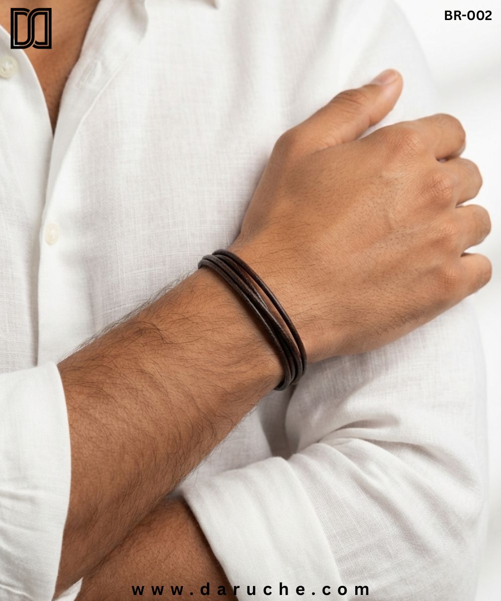 Urban Brown Leather Wrap Bracelet