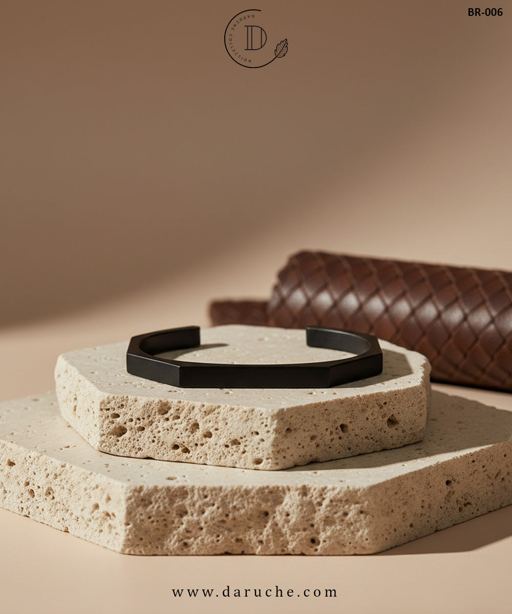 Matte Black Noir Cuff Bangle