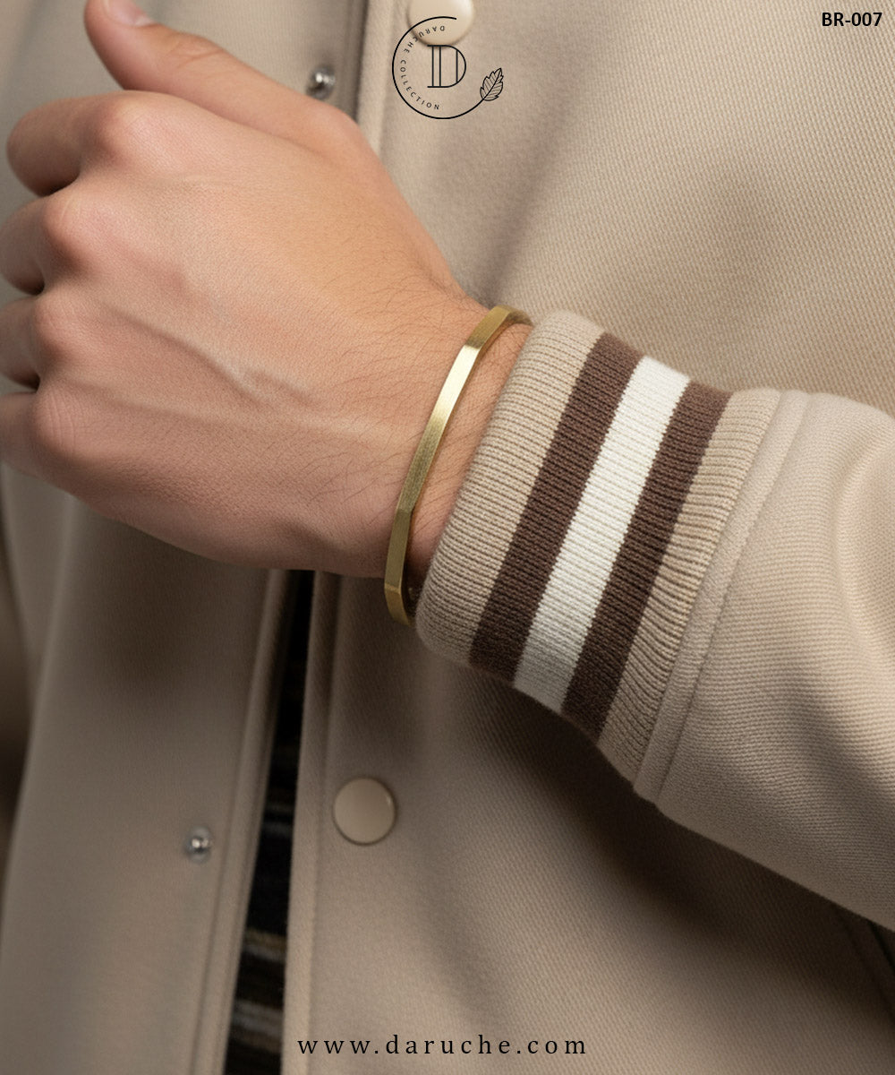 Matte Golden Noir Cuff Bangle