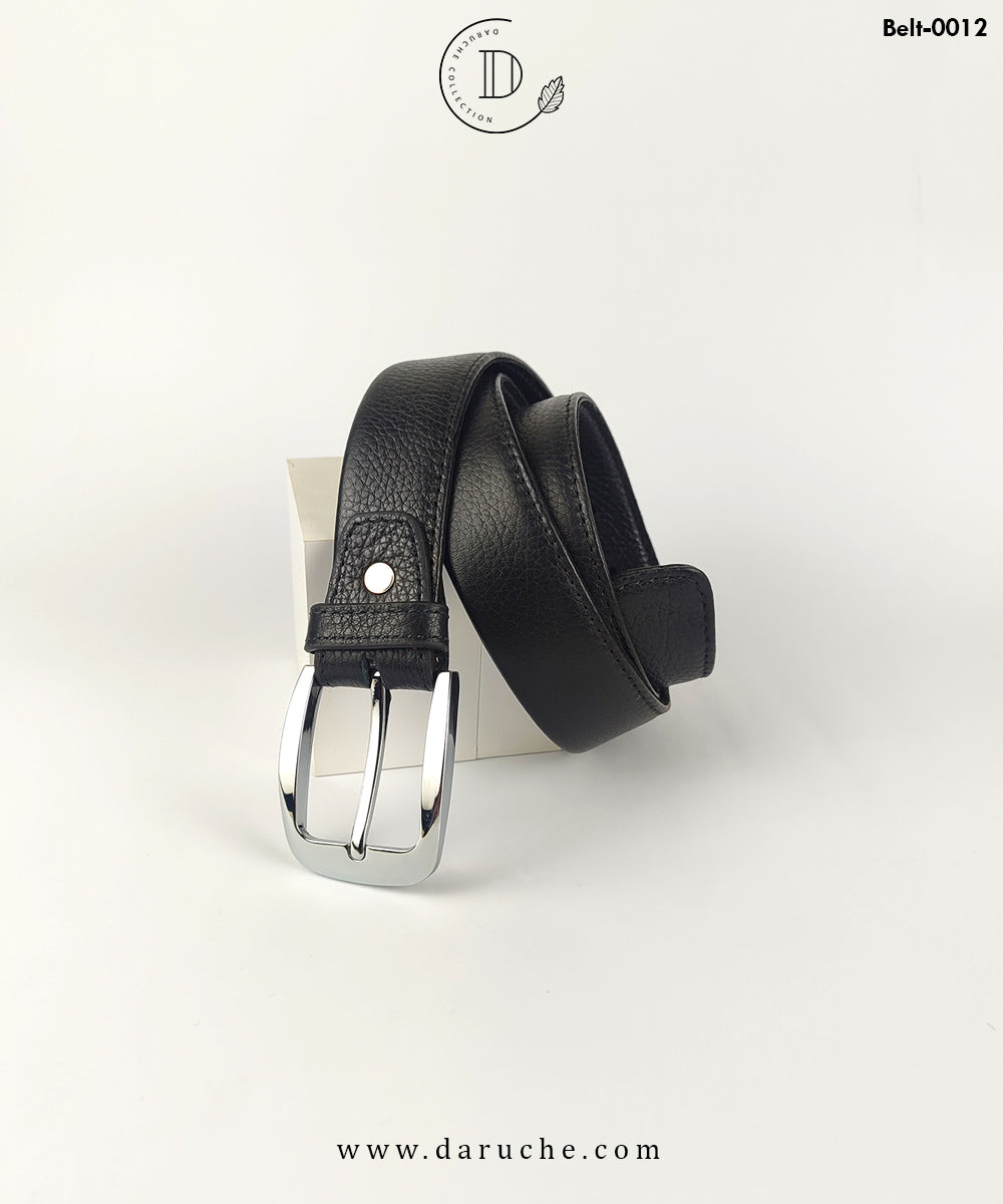 Original Leather Black Textured Belt