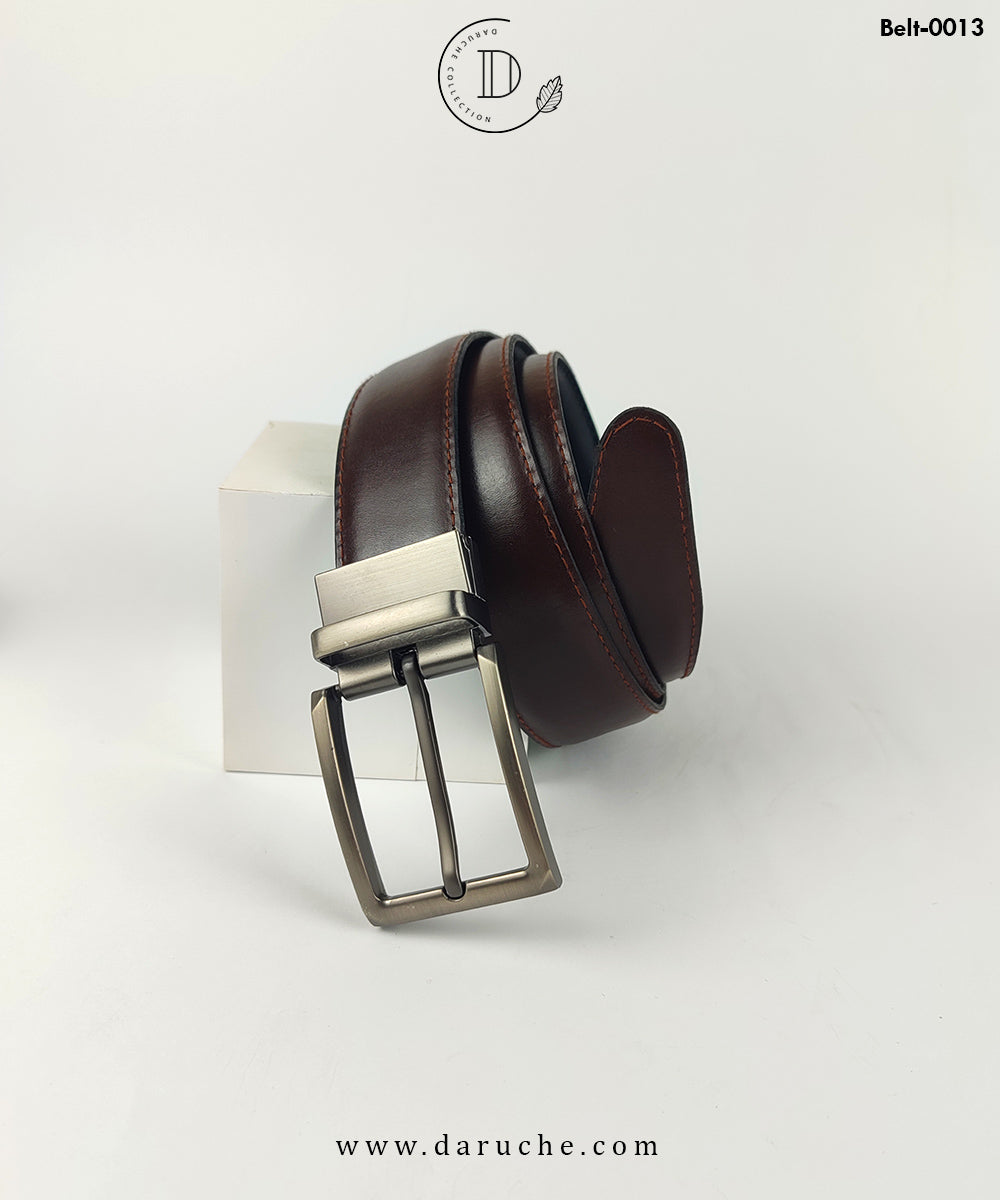 Black & Dark Brown Reversible Leather Belt