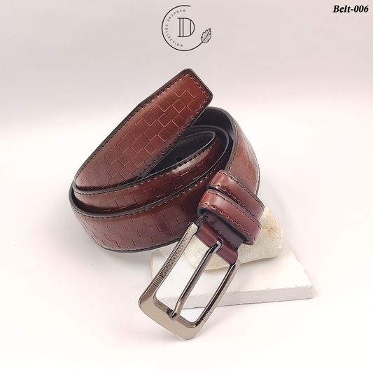 Premium Dark Brown Textured Belt