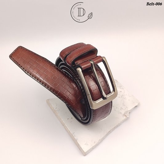 Premium Dark Brown Textured Belt