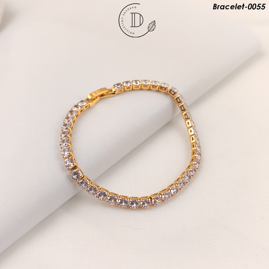 Gold Plated White Zircon Stones Bracelet