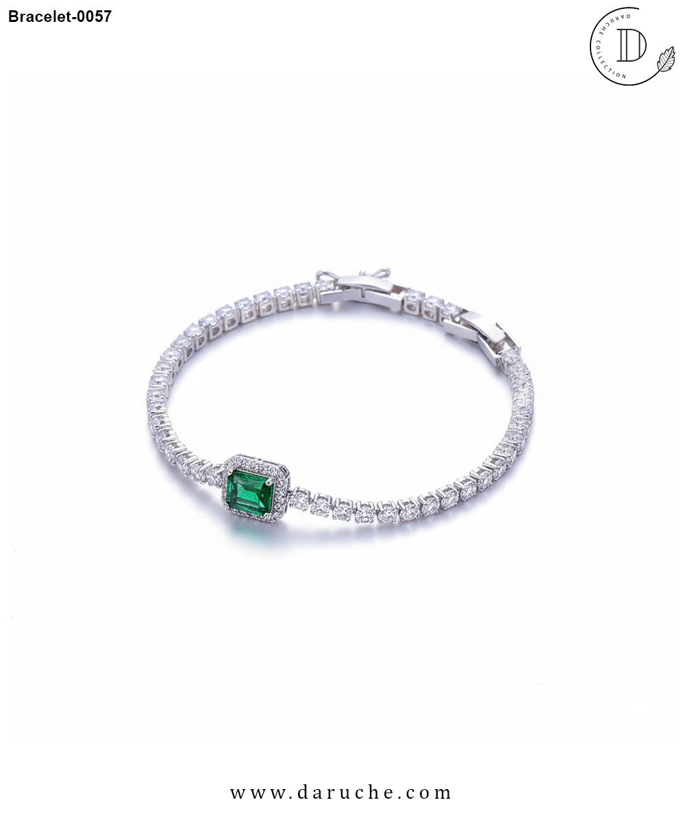 Sparkle Emerald Green Diamond Cut Bracelet