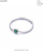 Sparkle Emerald Green Diamond Cut Bracelet