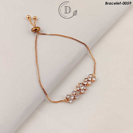 Gold Plated Zircon Stone Adjustable Bracelet