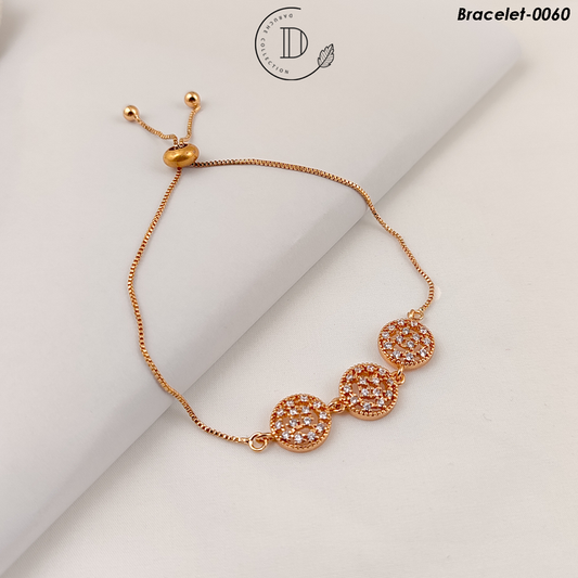 Gold Plated Zircon Stone Adjustable Bracelet