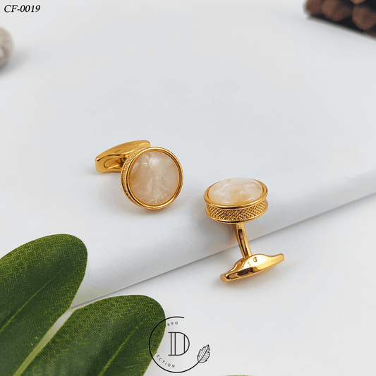 Texture Marble Golden Cufflink