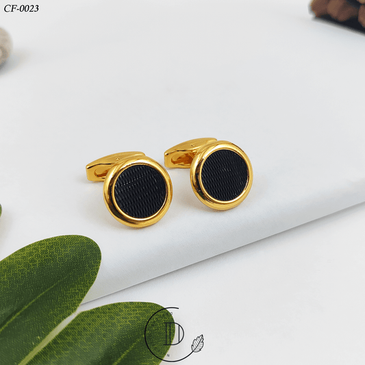 Golden & Black Textured Cufflink