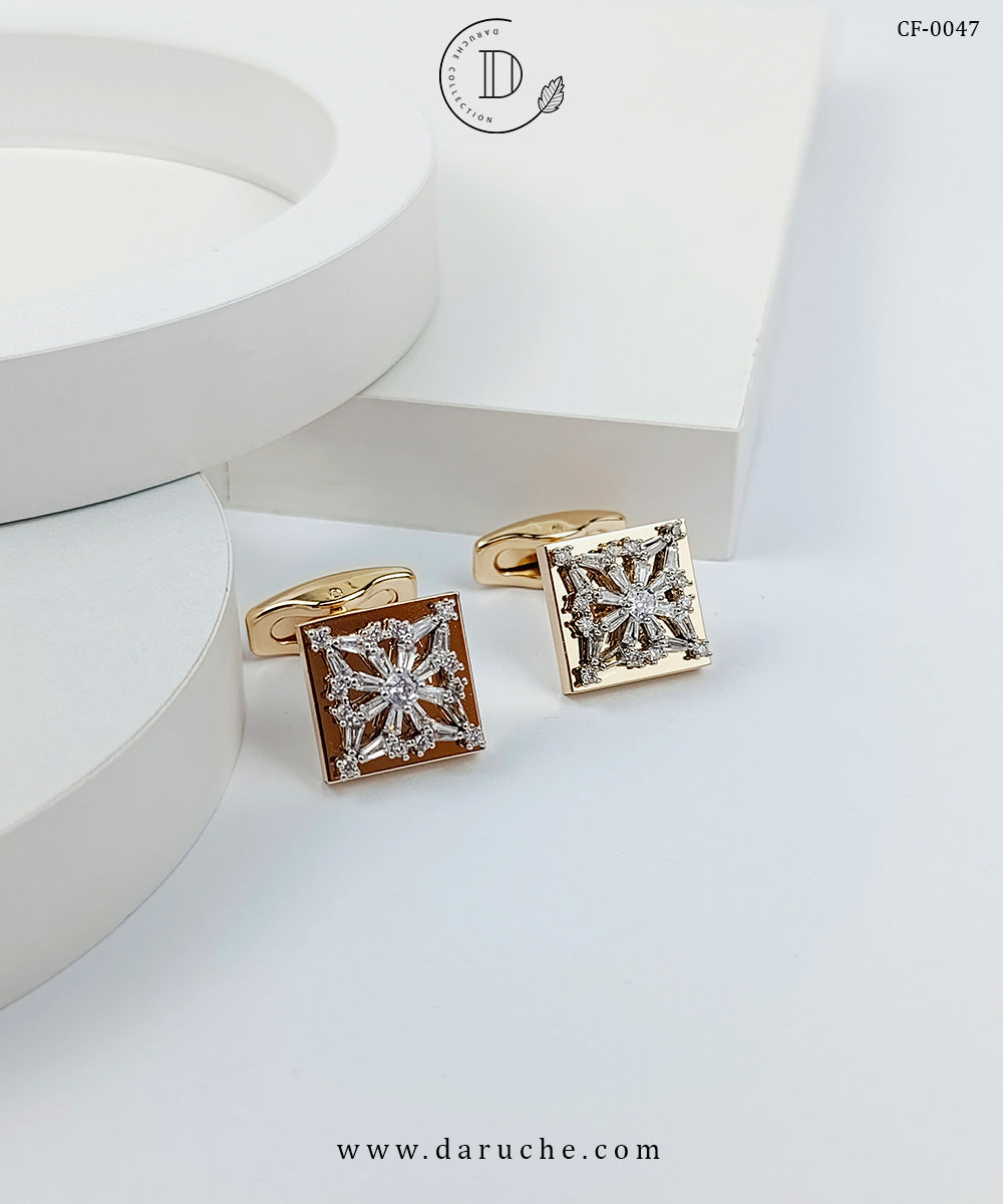 Elegant Square Zircon Cufflinks