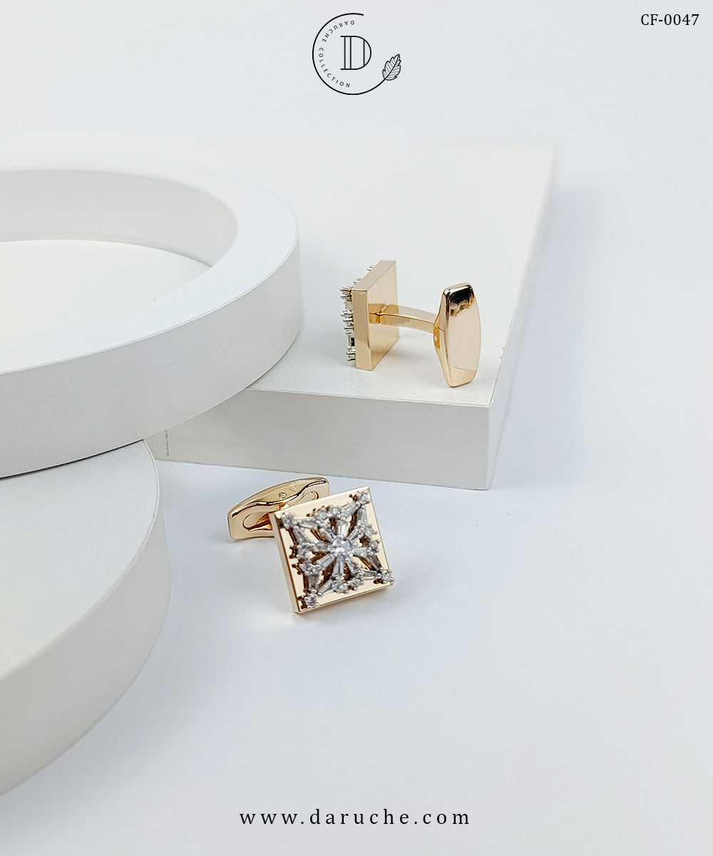 Elegant Square Zircon Cufflinks