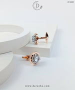 Classic Rose Gold Zircon Cufflinks